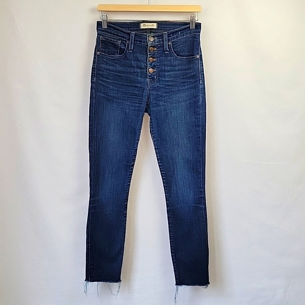 Madewell Jeans 9" High Rise Button Fly Frayed Cuffs Size 27T